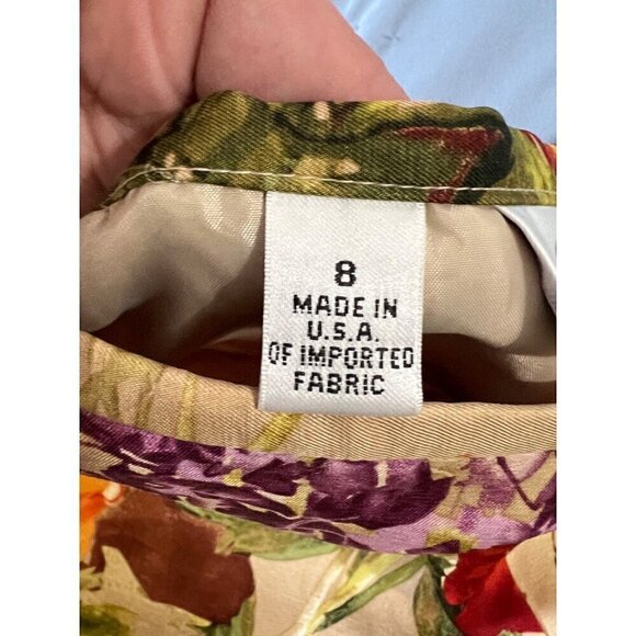 NEW Floral Print Talbots Petites Silk / Wool Skirt Womens Size 8 - Picture 4 of 8